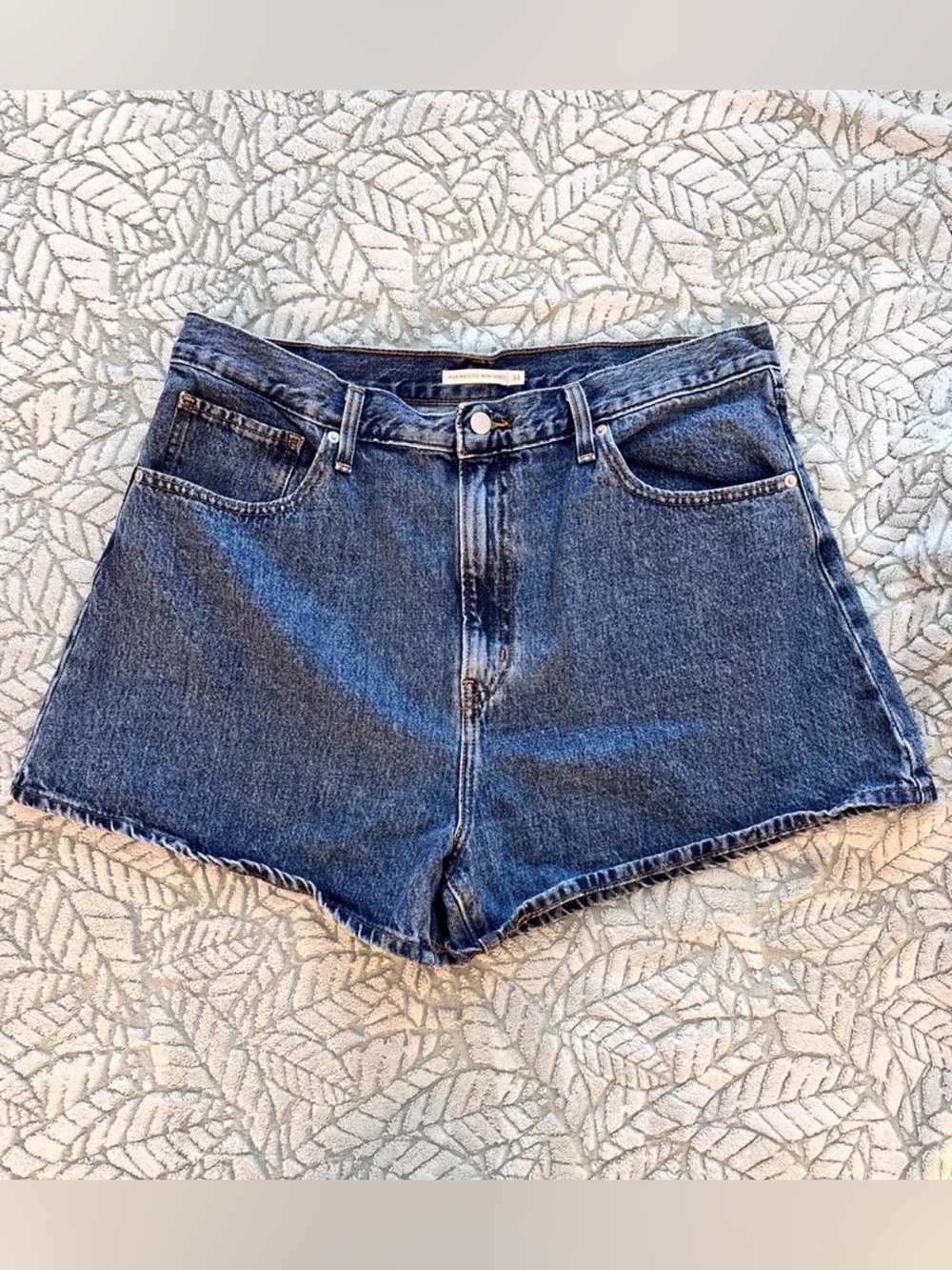 Levi's High Waisted Mom Shorts Blue High-Rise Jean Shorts